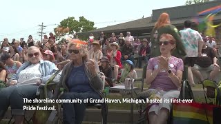 Midwest small town's Pride festival attracts thousands who reject far-right local politics