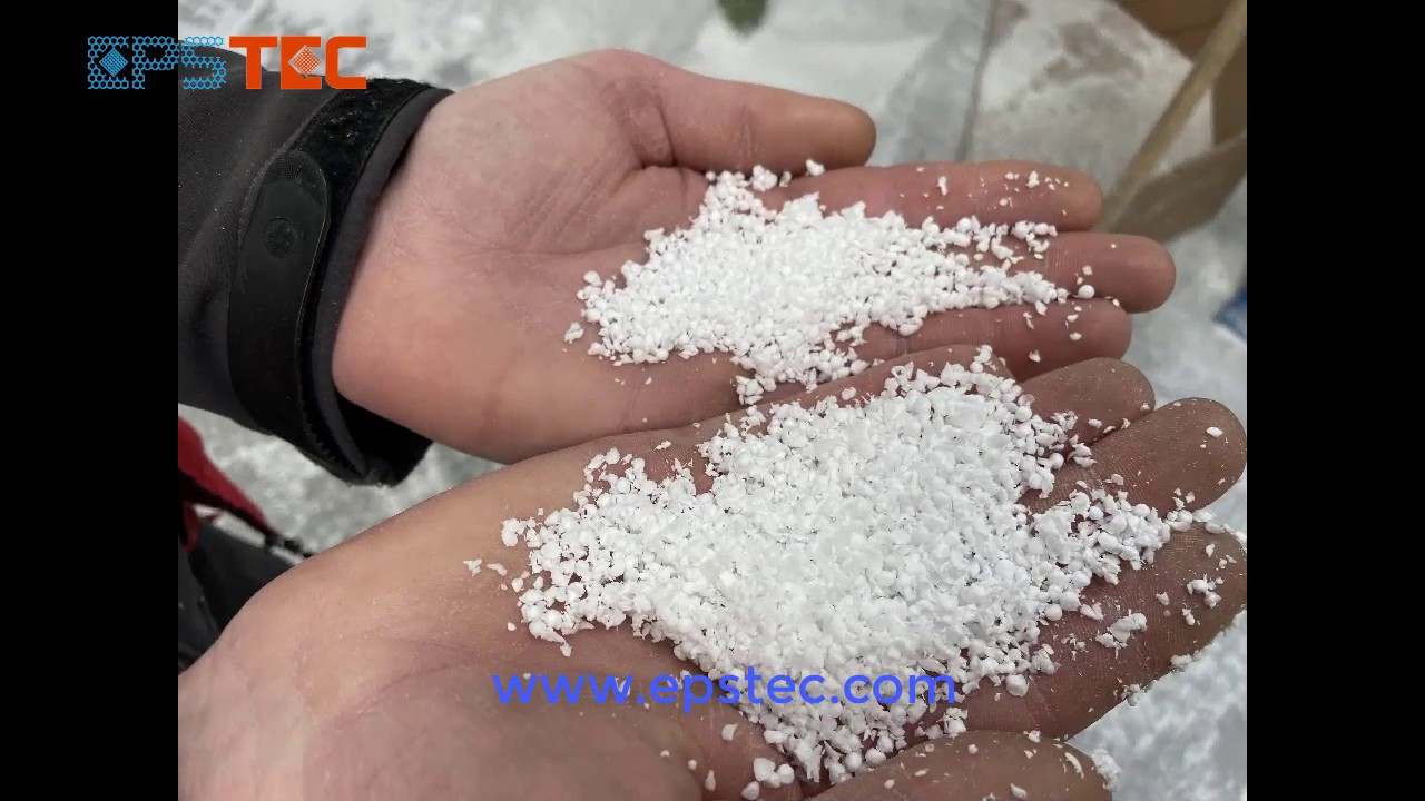 EPS recycling pelletizer for Recycled EPS expandable Polystyrene - YouTube