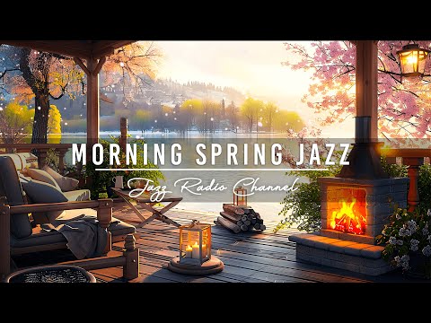 Relaxing Spring Morning at Coffee Porch Ambience 🌥️ Smooth Jazz Instrumental Music to Work, Study