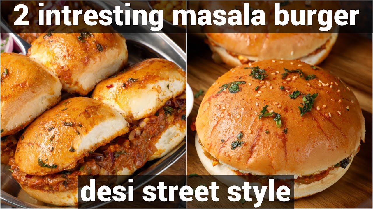 street style masala pav 2 ways - mumbai masala pav & masala pav burger | indian burger recipes | Hebbar | Hebbars Kitchen
