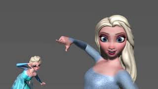 MMD - Ice Elsa and Frozen 2 Elsa + Testing Queen Anna's Cape Physics (Chaos Medley)