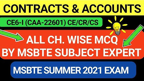 Contracts and Accounts | CAA | 22601 MCQ MSBTE | CE6I | Chapter wise Mcq on Caa 22601 | #shorts