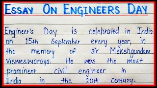 Essay on engineers day/short paragraph on engineers day in English/engineers day par nibandh