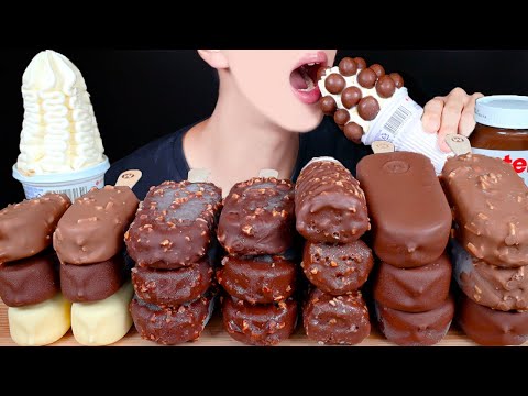 ASMR MALTESERS MAGNUM CHOCOLATE ICE CREAM DESSERT MUKBANG 먹방モッパン 咀嚼音 チョコレートアイスクリーム デザートEATING SOUNDS