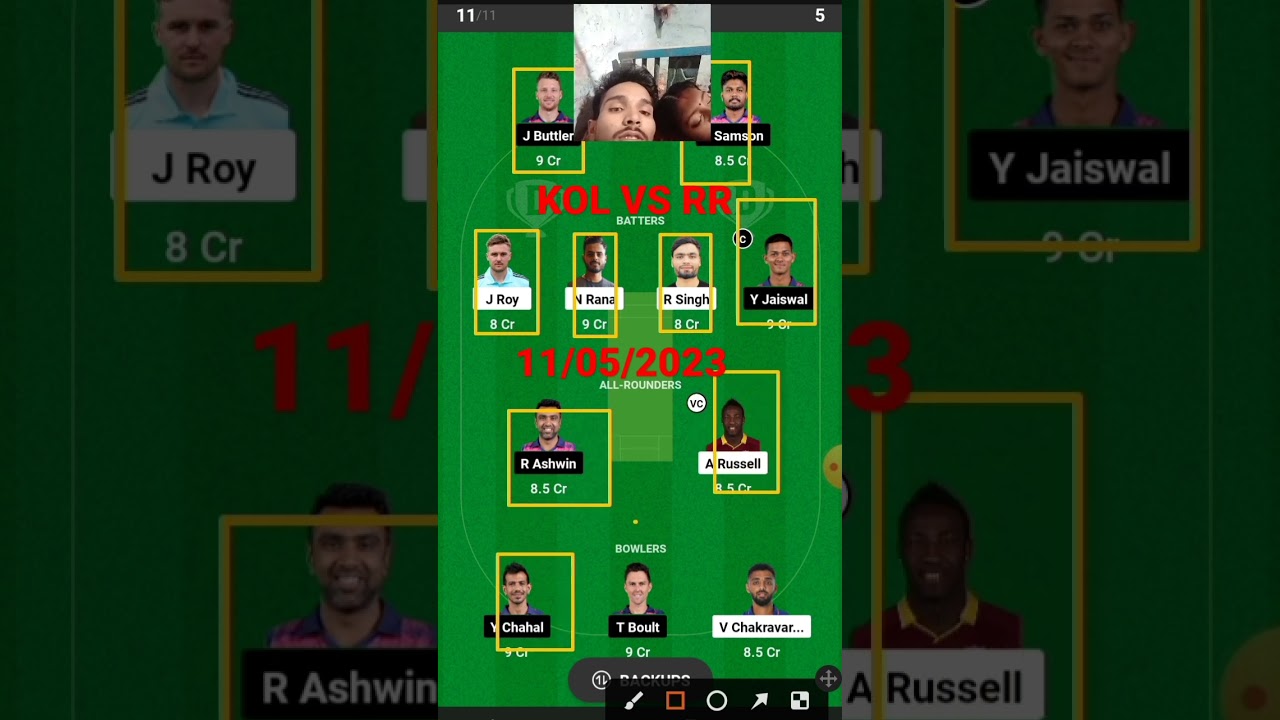 RR VS KOL today's match fantasy team 