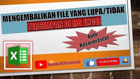 Mengembalikan file yang lupa/tidak tersimpan di ms.excel