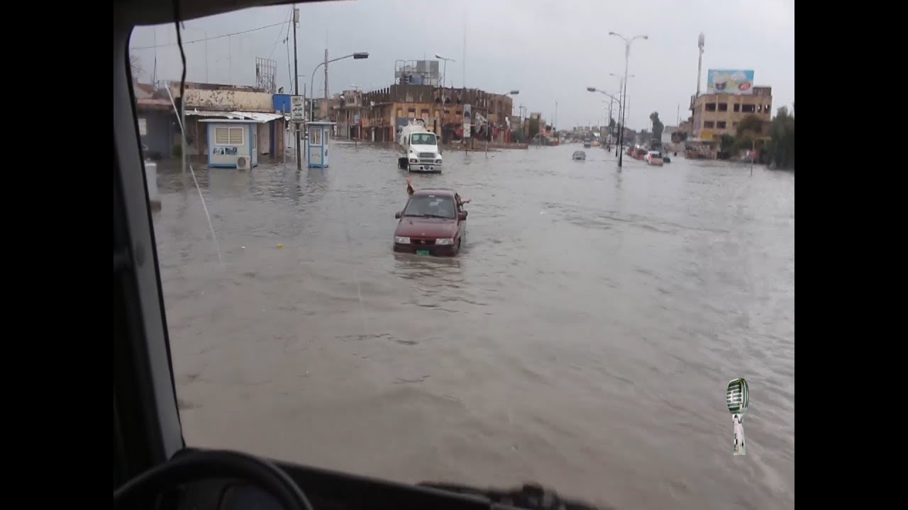 مايك الموصلية - امطار يوم واحد تغرق أغلب مناطق الايمن ومطالبات بانشاء مجاري صندوقية لتصريف السيول