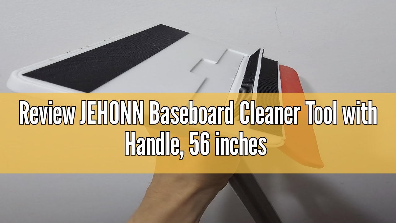 Review JEHONN Baseboard Cleaner Tool with Handle, 56 inches Base Boards Cleaning Mop Scrubber, 1 Sti