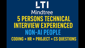 LTI Mindtree 2026 | 5-Person Technical Interview Questions Explained | Coding + HR + Project + CS