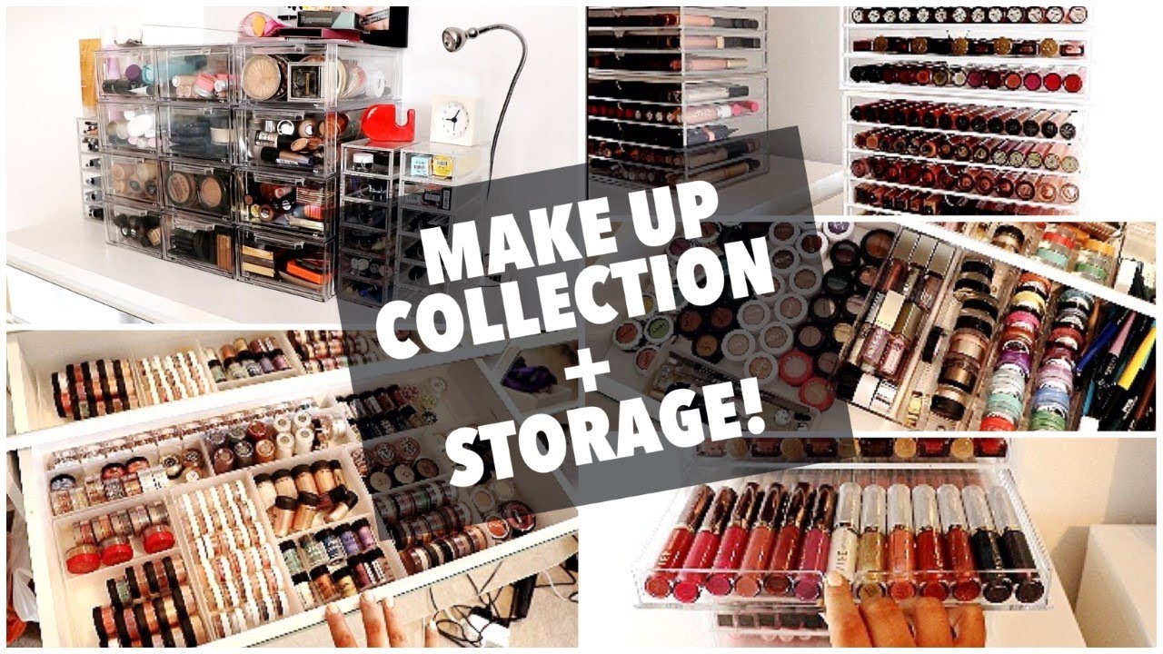 MAKE UP COLLECTION & STORAGE.. AFTER A CLEAR OUT!? | Rachel Leary