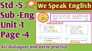 5th std english page 4 we speak english, #wespeakenglishstd5, we speak english