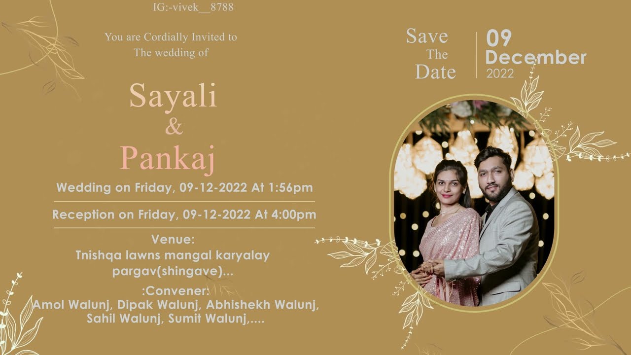 Animation invitation video Sayali+Pankaj, Vibe Vichar