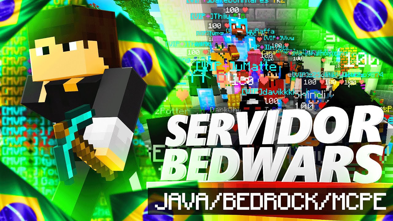 MINECRAFT SERVER BEDWARS - Solo 1v1 2v2 Dupla Trio e Quarteto