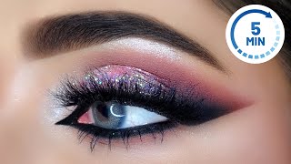 5 Minute Glitter Eye Makeup | Easiest Glitter Look | Shiraz Arshad screenshot 3
