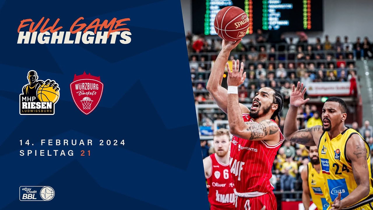 MHP RIESEN Ludwigsburg vs. Würzburg Baskets - Full Game Highlights - Spieltag 21, Saison 23/24