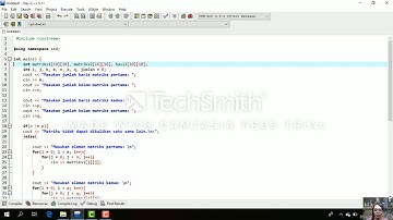 TUTORIAL MEMBUAT PERKALIAN MATRIKS MENGGUNAKAN ARRAY DALAM BAHASA C++