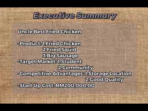 business plan of a fried chicken