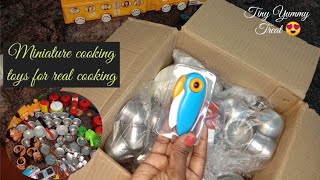 Unboxing miniature kitchen set | mini cooking set for tiny cooking | Tiny Yummy Treat | part 4 screenshot 3