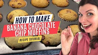 Super Easy & Delicious Banana Chocolate Chip Muffin Recipe Tutorial