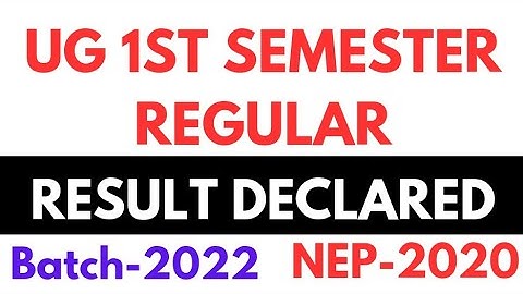 UG 1st Semester Regular Result Declared l Batch-2022/NEP-2020  #kashmiruniversity #clusteruniversity