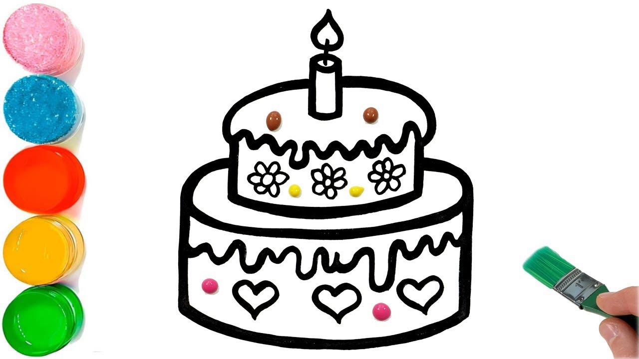 Birthday special cake drawing || how to draw cake drawing for beginner | cake drawing easy By Biplob