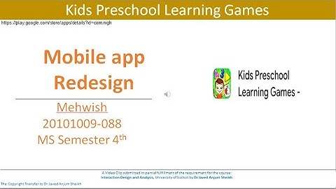 Kids Pre-school Learning Games: Redesign Mobile App Project