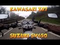 Essai routier kawasaki zr7  suzuki sv650n