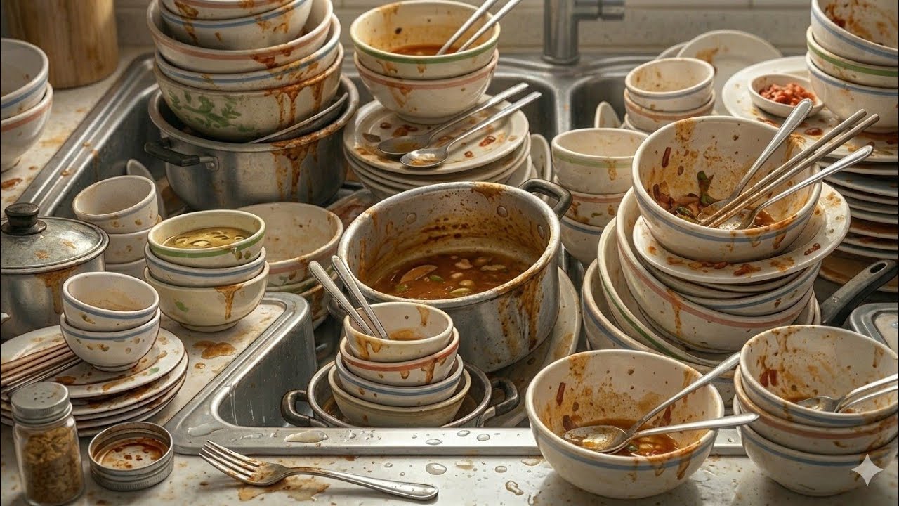 ASMR | Daily Korean Dishwashing Diary 🫧 (No Talking)