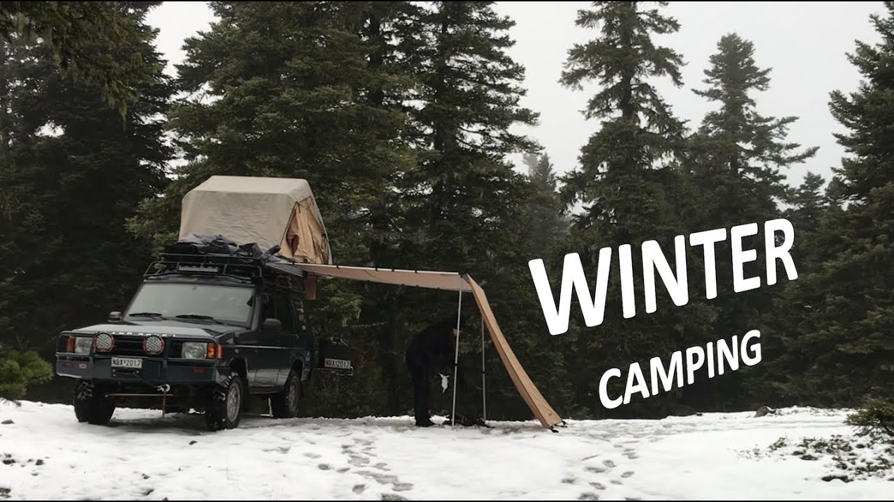 We Camped in the Snow! | Land Rover Overlanding | ARB Simpson III Roof Top Tent
