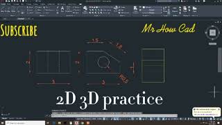 2D and 3D cad drawing practice #basic #beginners by MR HOW CAD 32 views 4 days ago 1 minute, 21 seconds