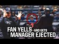 Umpire ejects yankees manager because a fan yelled a breakdown