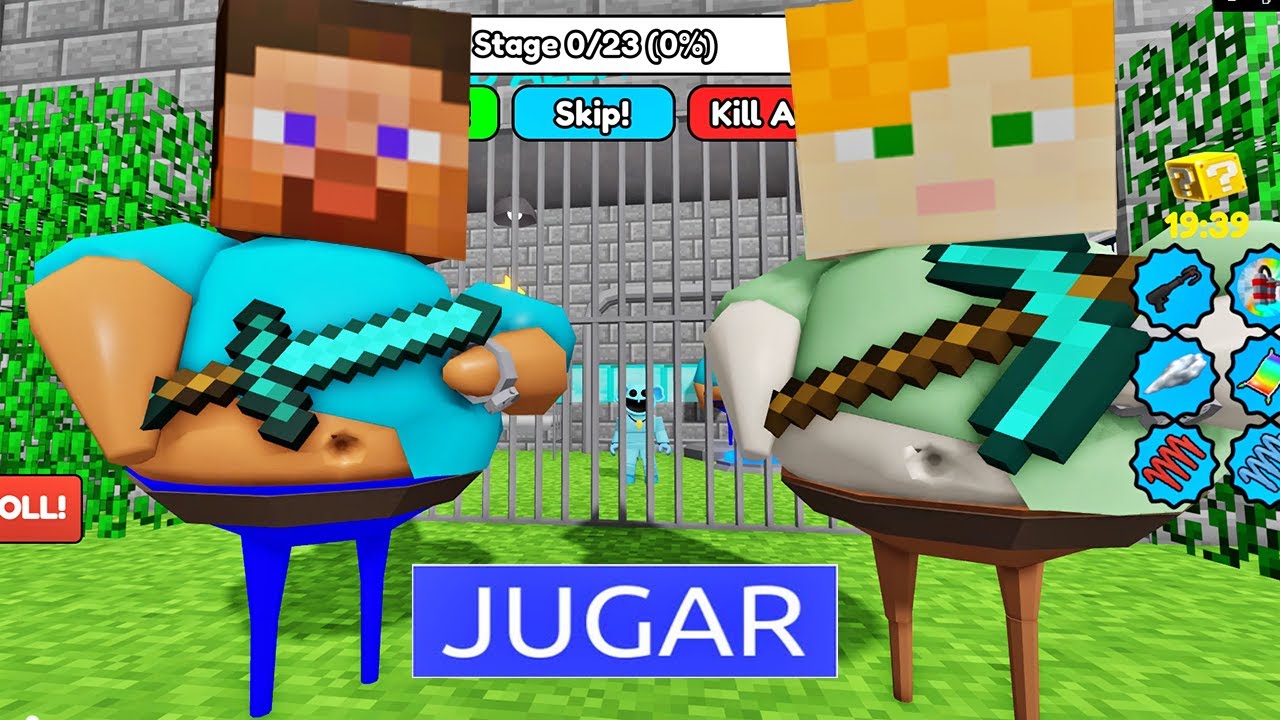 STEVE VS ALEX PRISON DE BARRY! OBBY JUEGO COMPLETO #roblox #obby