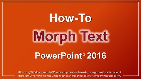 How to Morph Text in PowerPoint