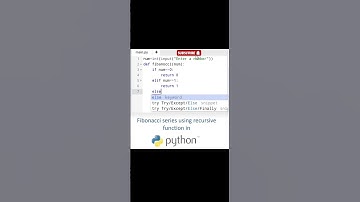 Fibonacci series using recursive function in Python #Shorts  #coding #hikopython #fibanocci