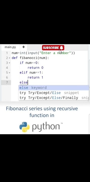 Fibonacci series using recursive function in Python #Shorts #coding # ...