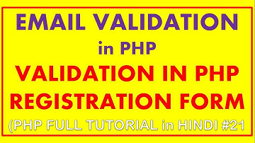 #phptutorial21 | email validation in php | preg_match email validation | php email form validation