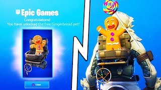 *NEW* GINGERBREAD PET BACK BLING in Fortnite! Fortnite Season 7 Gingerbread Skin *FREE* Back Bling!