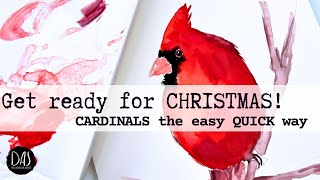 Painting a Stunning Red Cardinal in Watercolor - Your Festive Christmas Cards START HERE!