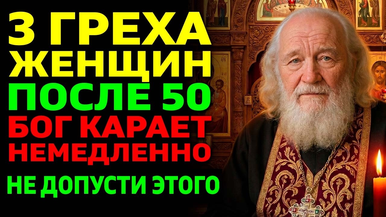 3 греха ЖЕНЩИН после 50, за которые Бог наказывает СРАЗУ! Батюшка предупреждает!