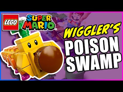 YouTube thumbnail: LEGO MARIO 2021 REVIEW: Wiggler’s Poison Swamp Expansion Set (LEGO Super Mario 71383)