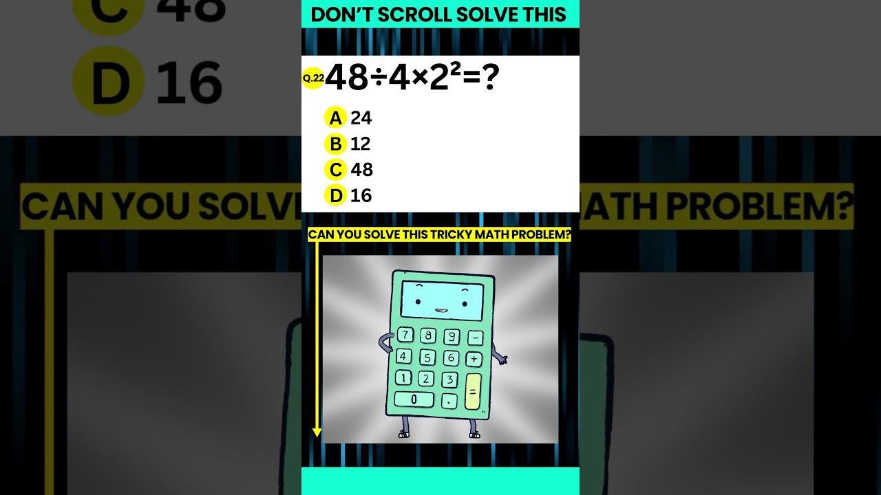 This is a brain teaser disguised as a simple math problem! #maths #pemdas #shorts