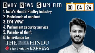 The Hindu & The Indian Express Analysis | 30 April, 2024 | Daily Current Affairs | DNS | UPSC CSE