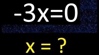 -3x=0 linear equation with negative x minus x. Simple, basic equation