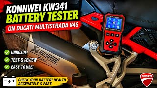 Check this before you buy a new battery KONNWEI KW341 Battery Tester on Ducati Multistrada V4S