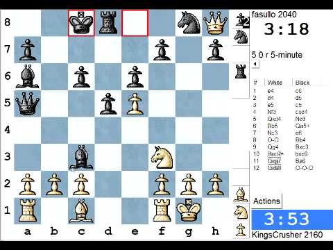 Blitz Chess #395: Caro-Kann Defense: Advance, Short variation 