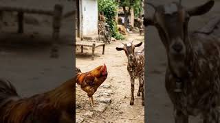 एक गाँव में एक मुर्गा और एक बकरा रहते थे।#cartoon #smart #ai #short video#ai kahani#ai#story#smart