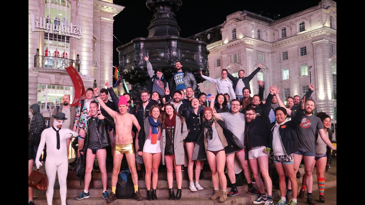 London, UK. 08th Jan, 2017. 8th annual 'No Trousers Tube Ride' in London.  The No Pants Day (Trousers in UK) is a participatory annual event that has  happened in various nations. It