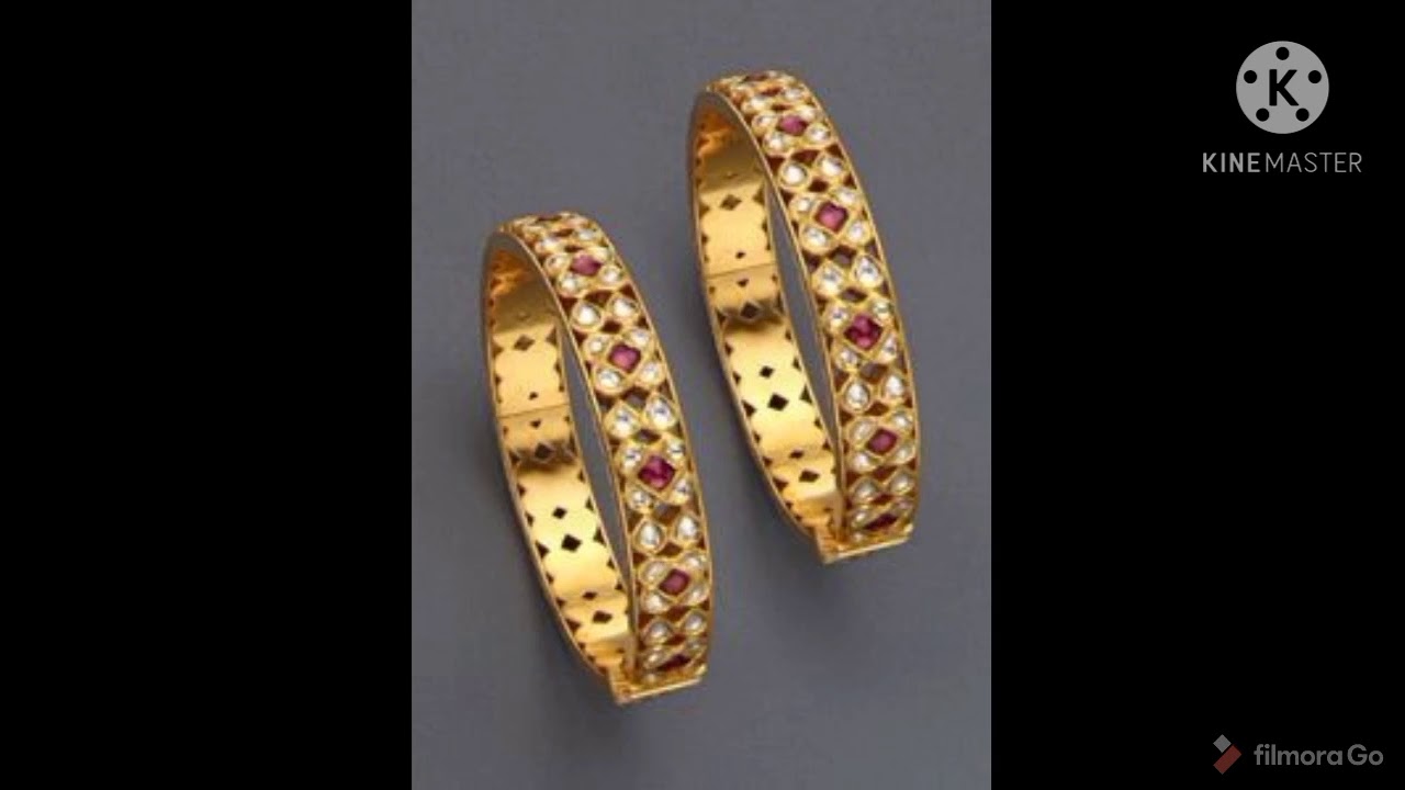 very beautiful gold stone bangles designs