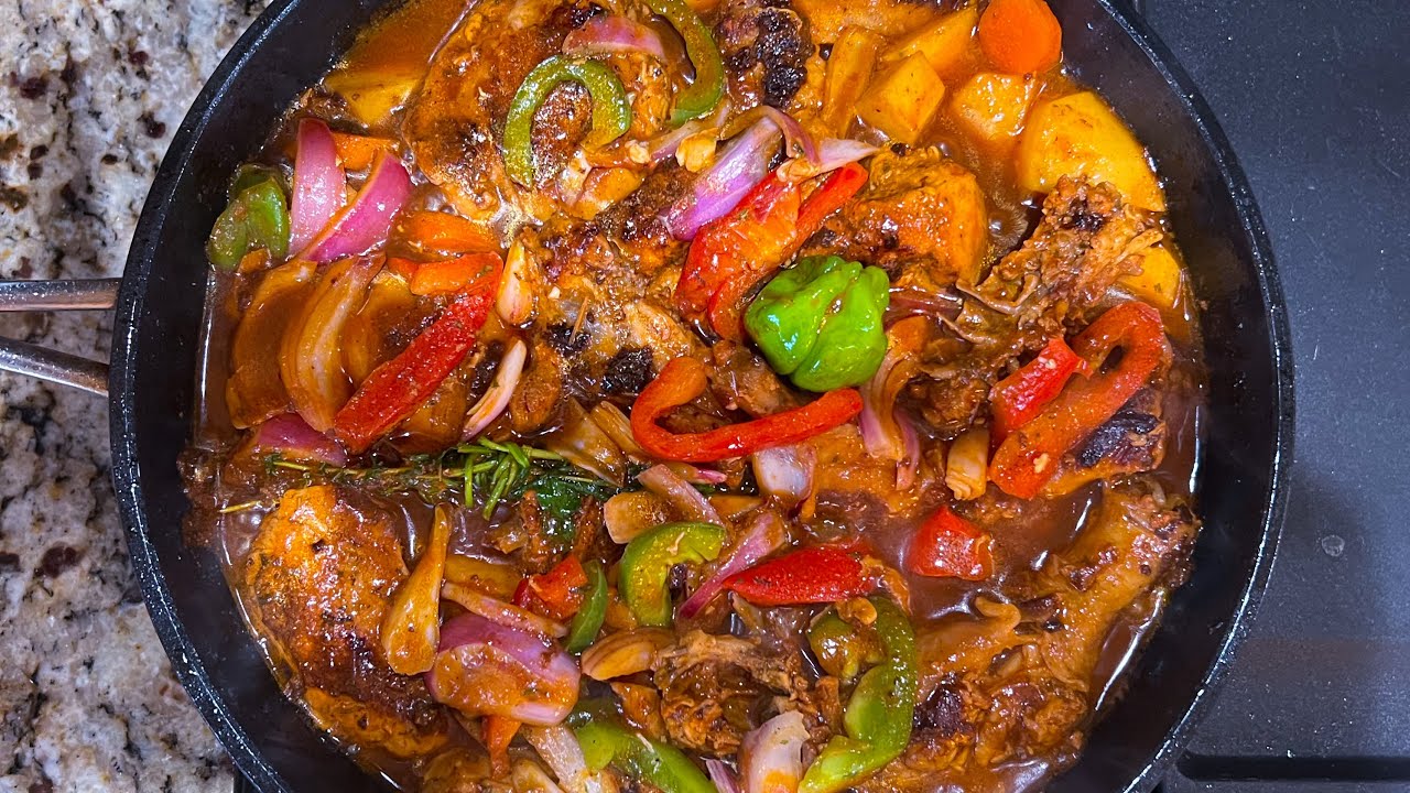 Poulet en sauce -Tasty chicken stew recipe with Simply Haitian seasonings