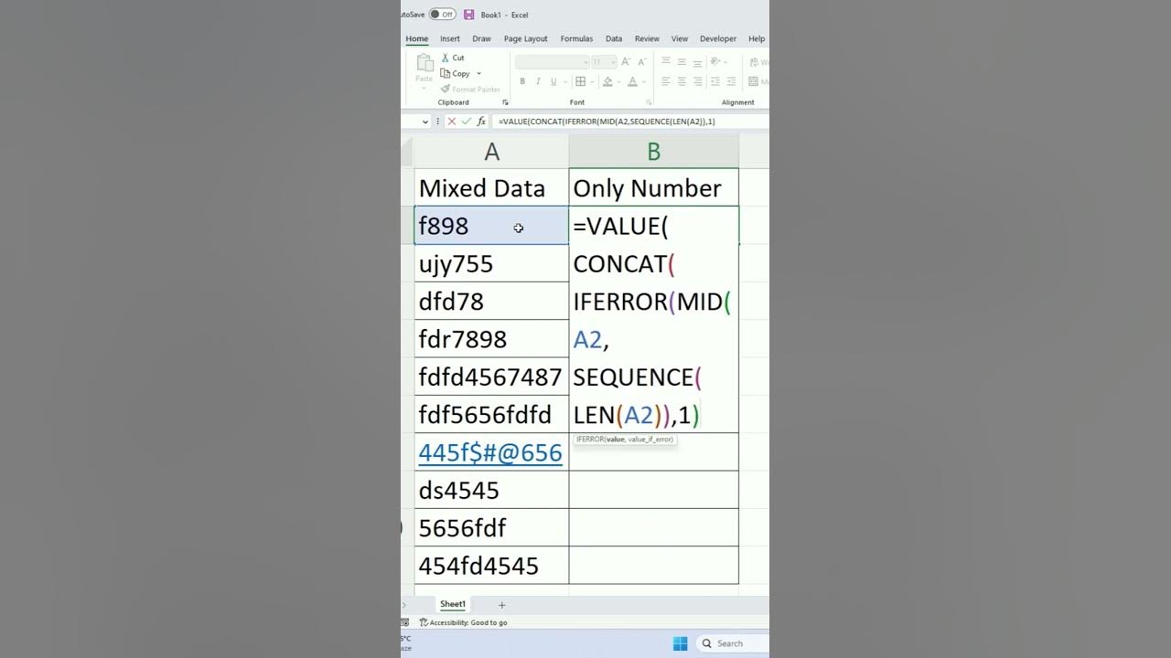  shorts interview question in advance excel how to extract only